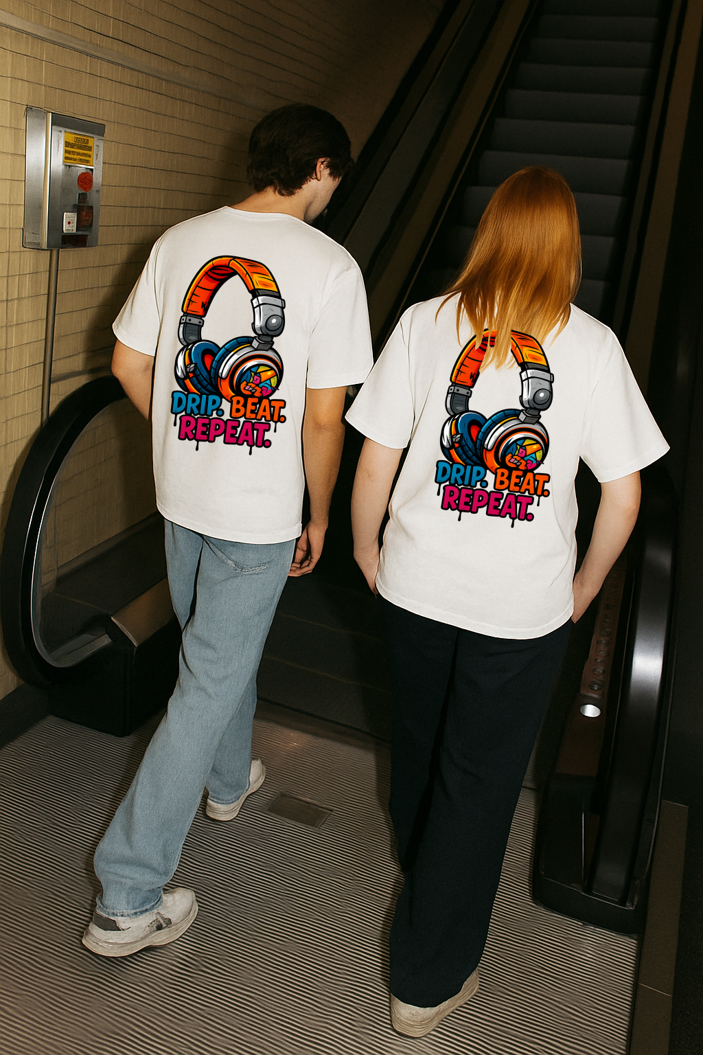 Desi Hood “Drip. Beat. Repeat.” Oversized Round Neck T-shirt