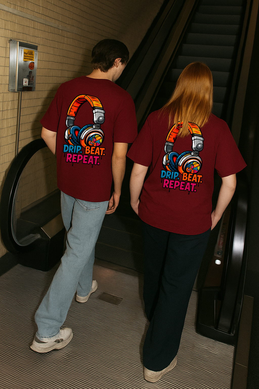 Desi Hood “Drip. Beat. Repeat.” Oversized Round Neck T-shirt