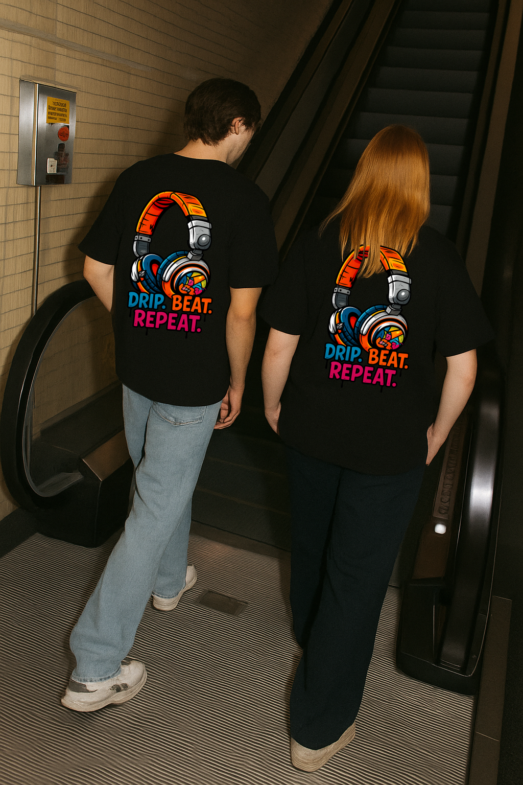 Desi Hood “Drip. Beat. Repeat.” Oversized Round Neck T-shirt