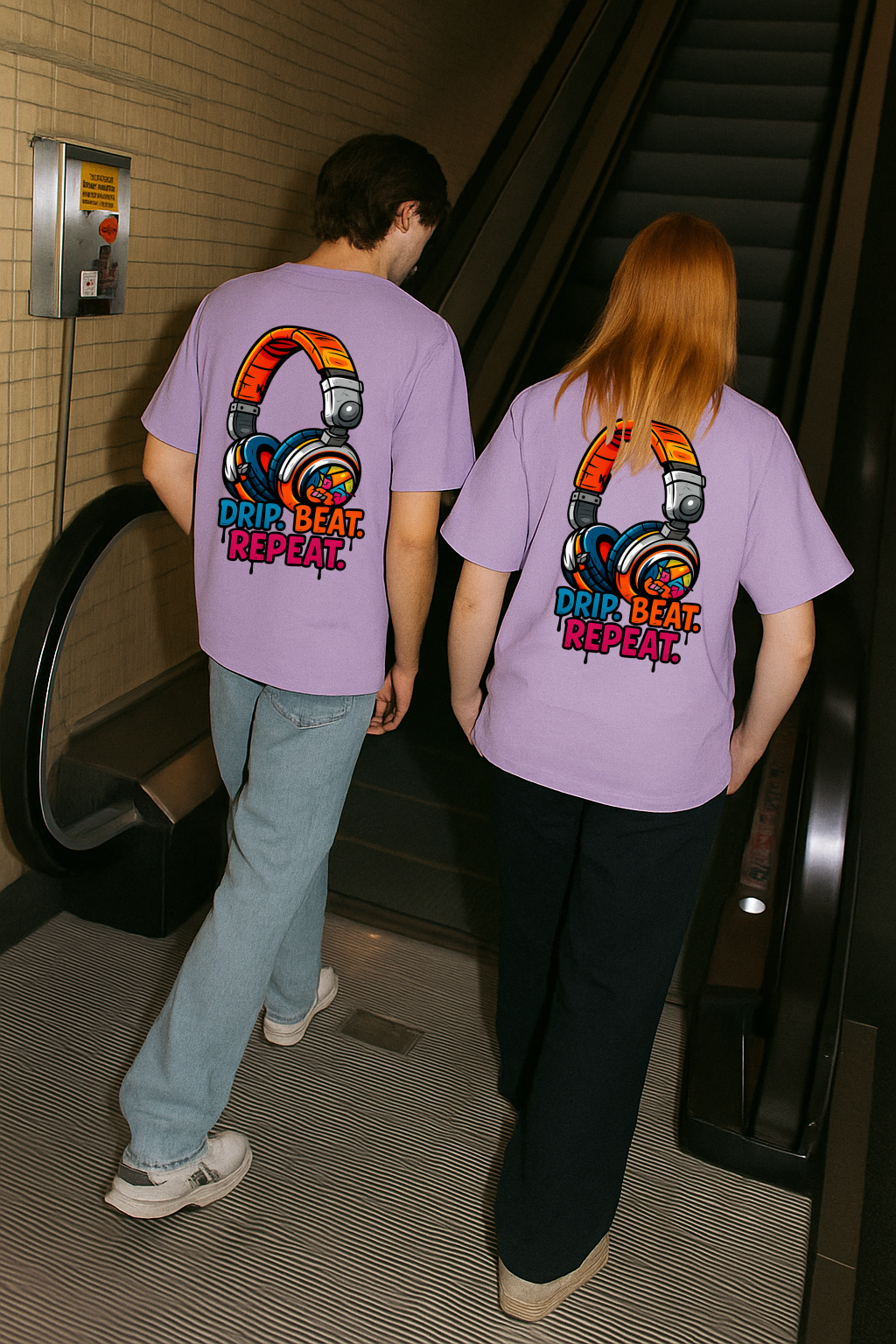 Desi Hood “Drip. Beat. Repeat.” Oversized Round Neck T-shirt