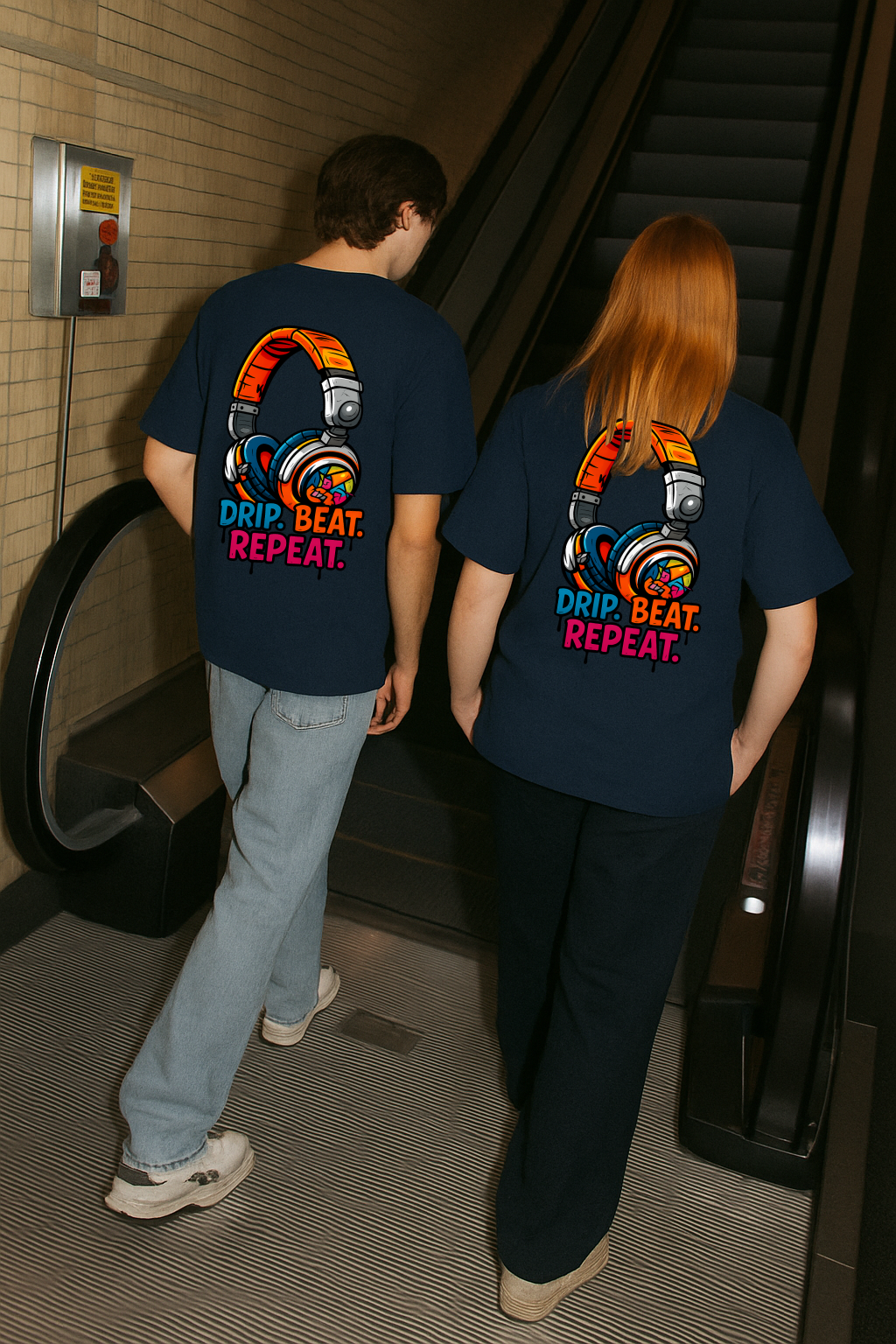 Desi Hood “Drip. Beat. Repeat.” Oversized Round Neck T-shirt