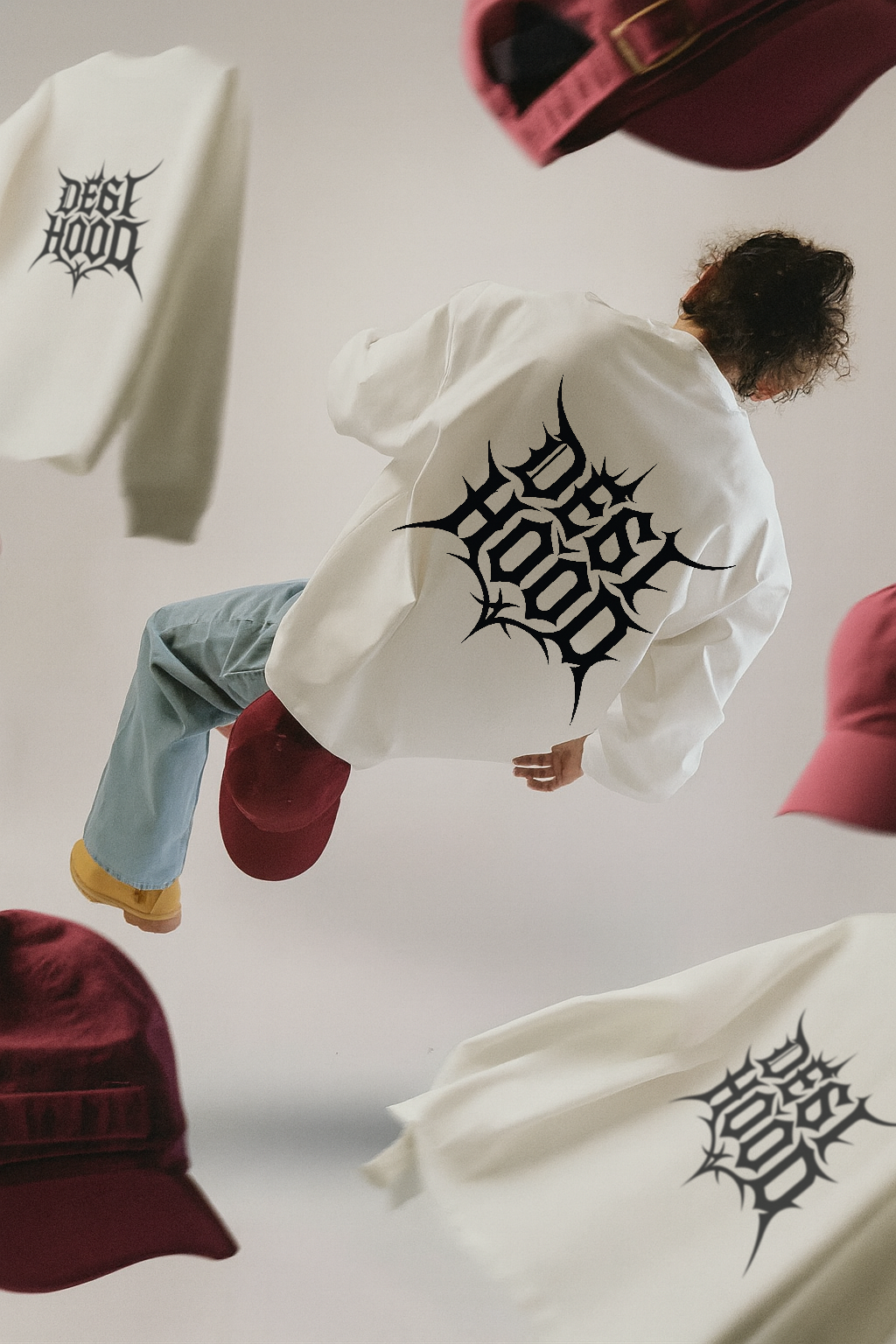 DESI HOOD Printed UNISEX 350 GSM HEAVY FABRIC SWEATSHIRT