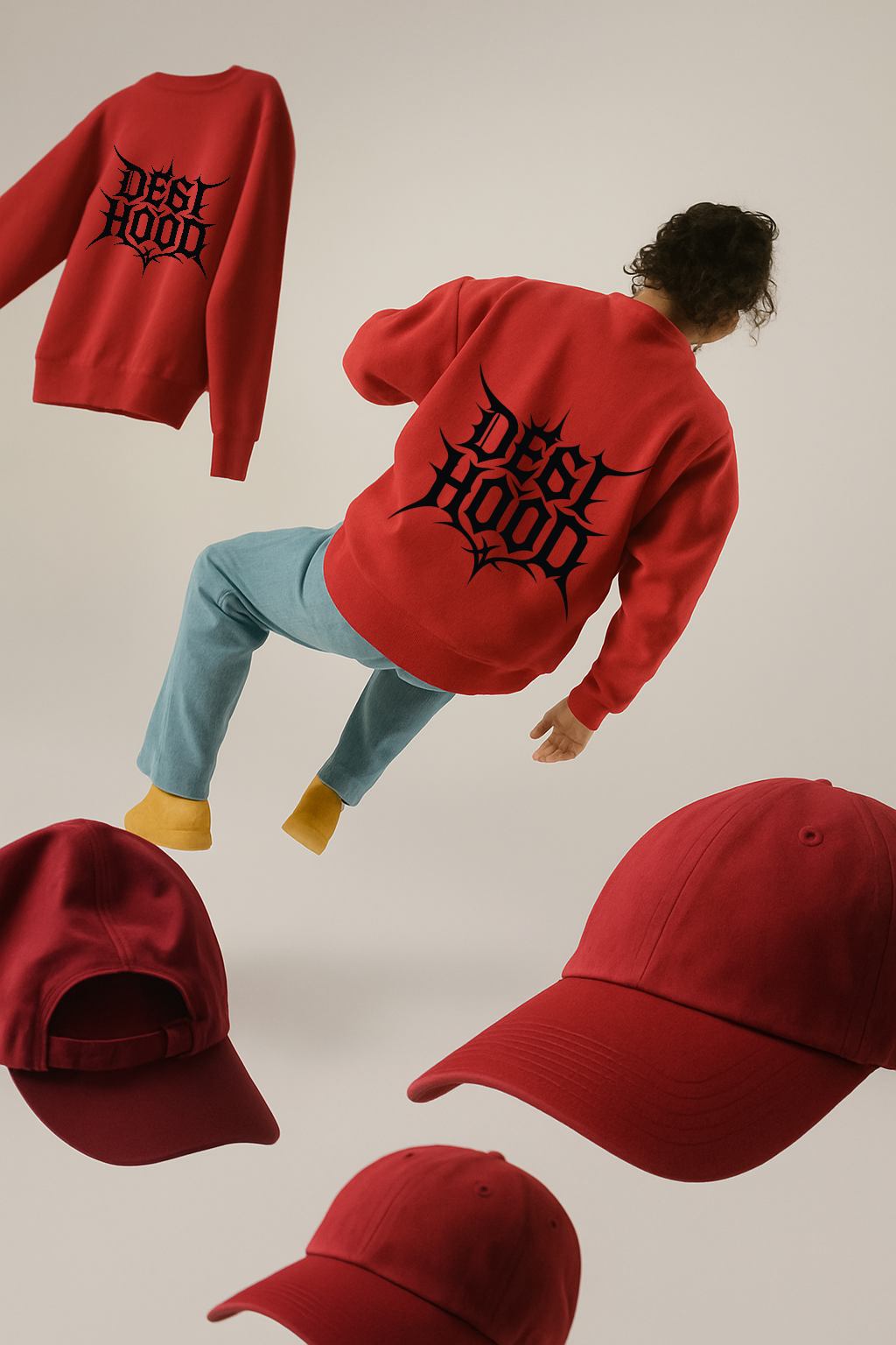 DESI HOOD Printed UNISEX 350 GSM HEAVY FABRIC SWEATSHIRT