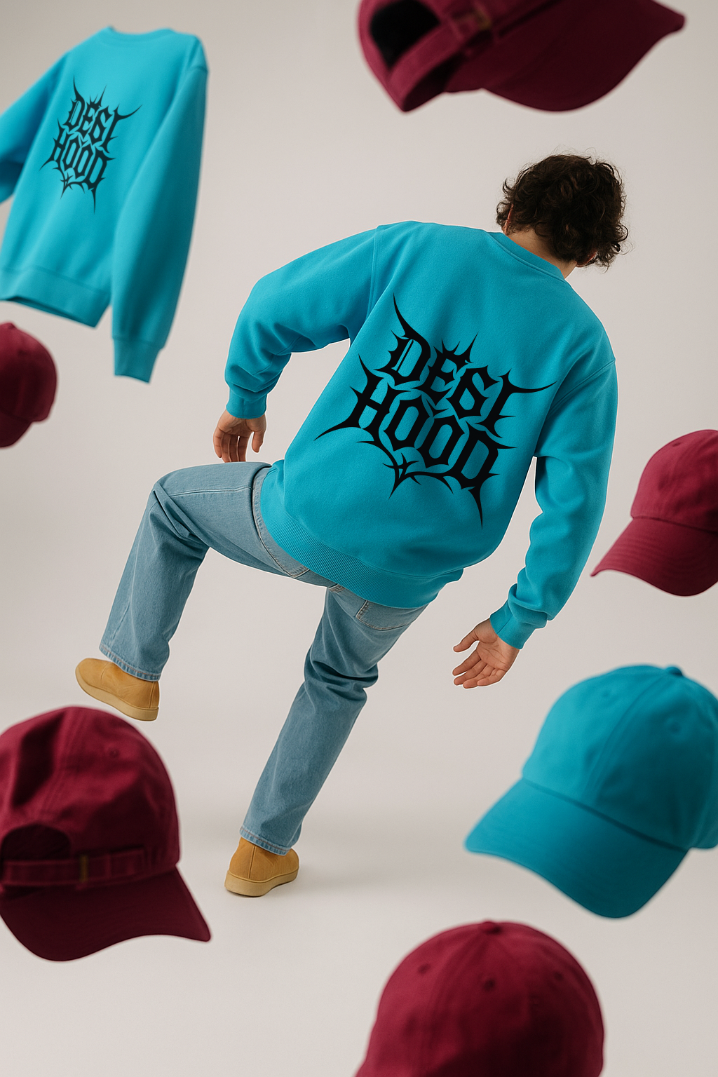 DESI HOOD Printed UNISEX 350 GSM HEAVY FABRIC SWEATSHIRT
