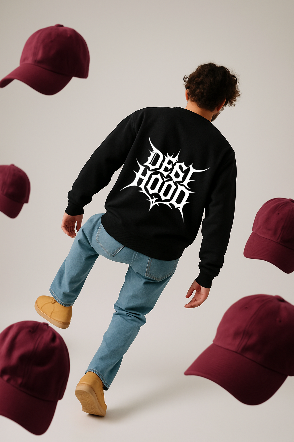 DESI HOOD Printed UNISEX 350 GSM HEAVY FABRIC SWEATSHIRT