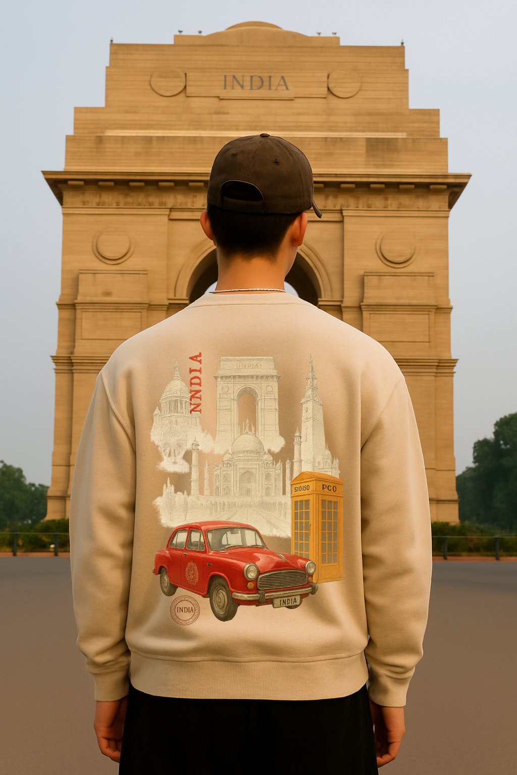DESI HOOD INDIA Printed UNISEX 350 GSM HEAVY FABRIC SWEATSHIRT