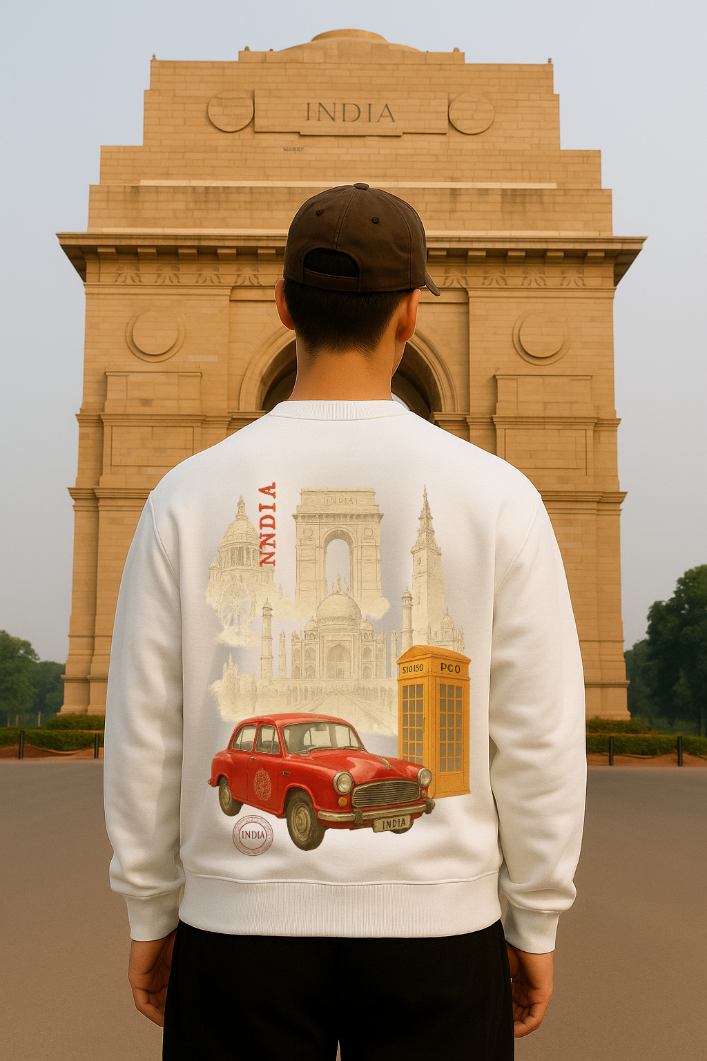 DESI HOOD INDIA Printed UNISEX 350 GSM HEAVY FABRIC SWEATSHIRT