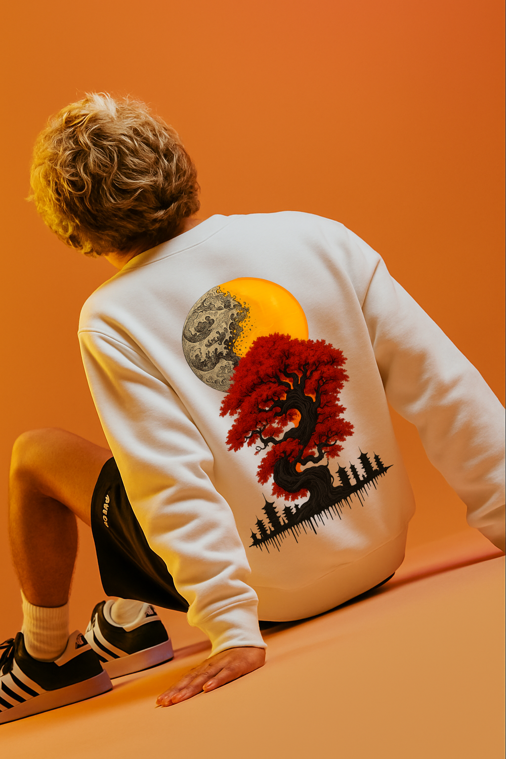 DESI HOOD BONSAI Printed UNISEX 350 GSM HEAVY FABRIC SWEATSHIRT