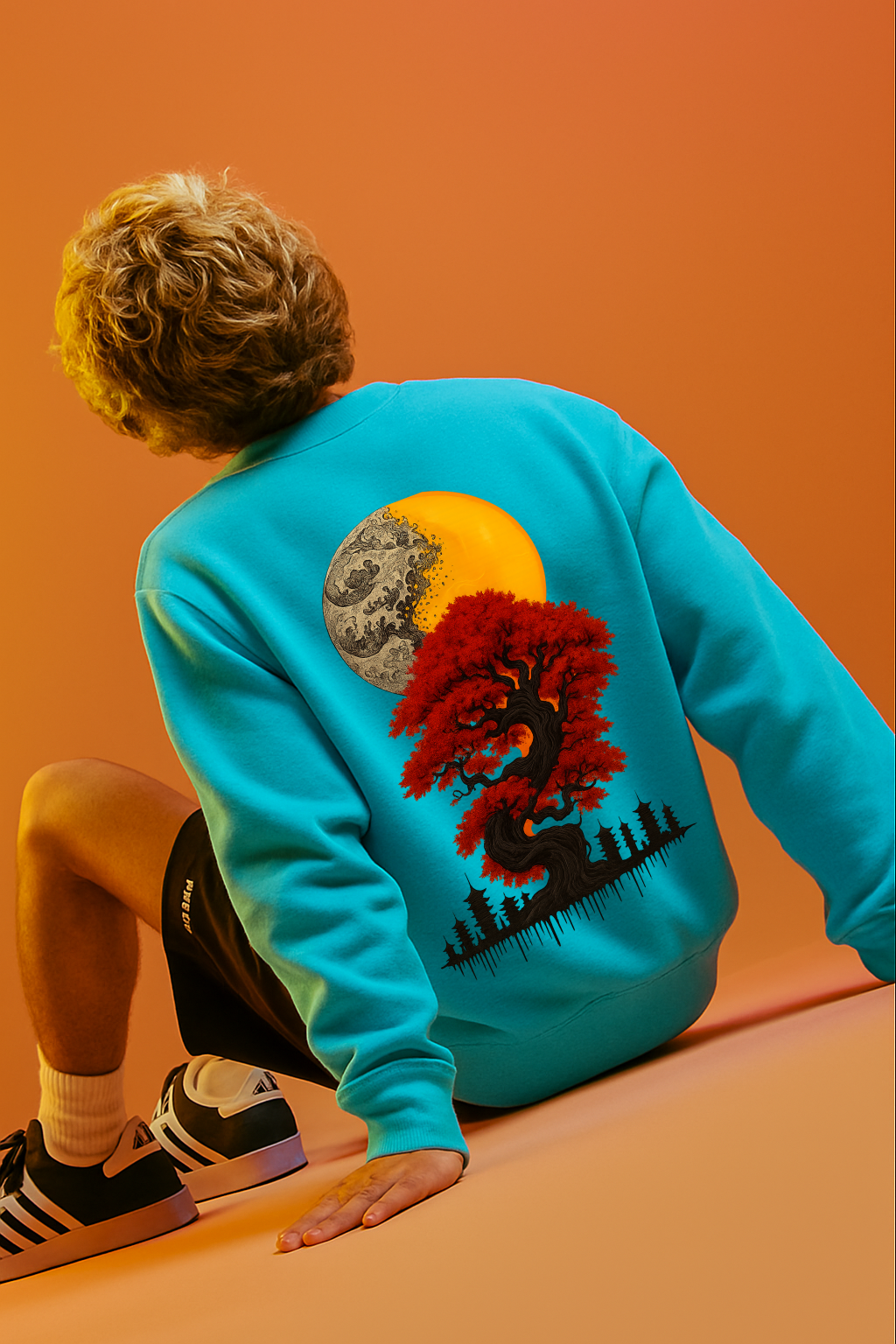 DESI HOOD BONSAI Printed UNISEX 350 GSM HEAVY FABRIC SWEATSHIRT