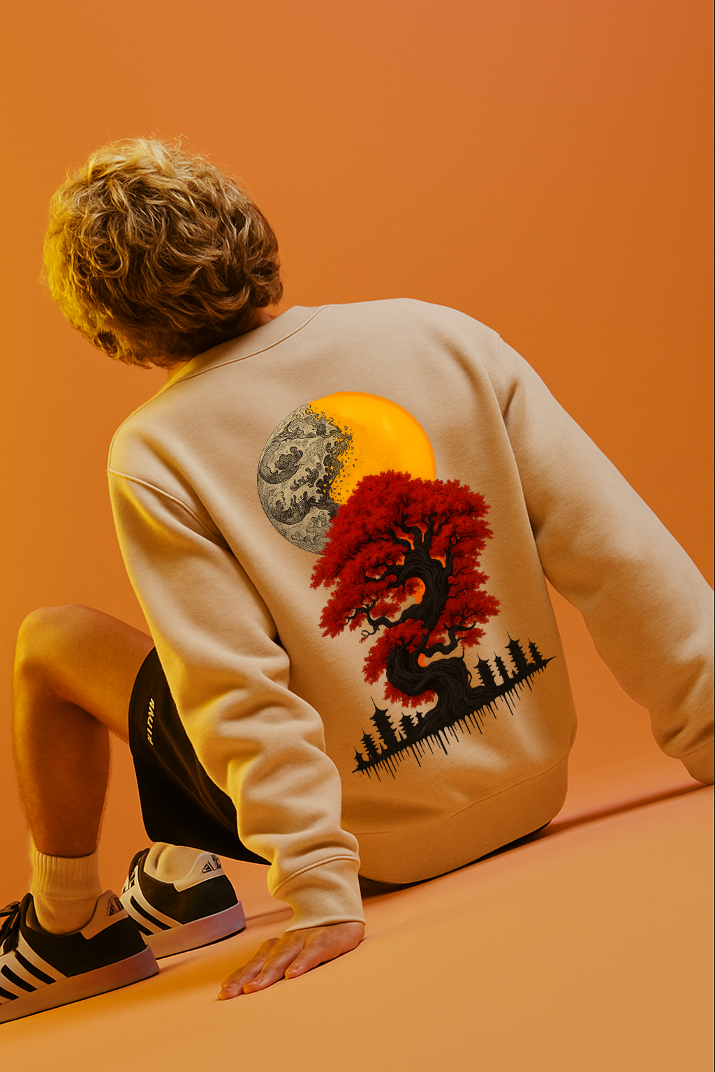 DESI HOOD BONSAI Printed UNISEX 350 GSM HEAVY FABRIC SWEATSHIRT