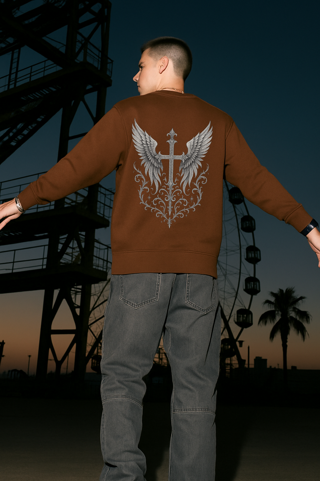 DESI HOOD Printed UNISEX 350 GSM HEAVY FABRIC SWEATSHIRT