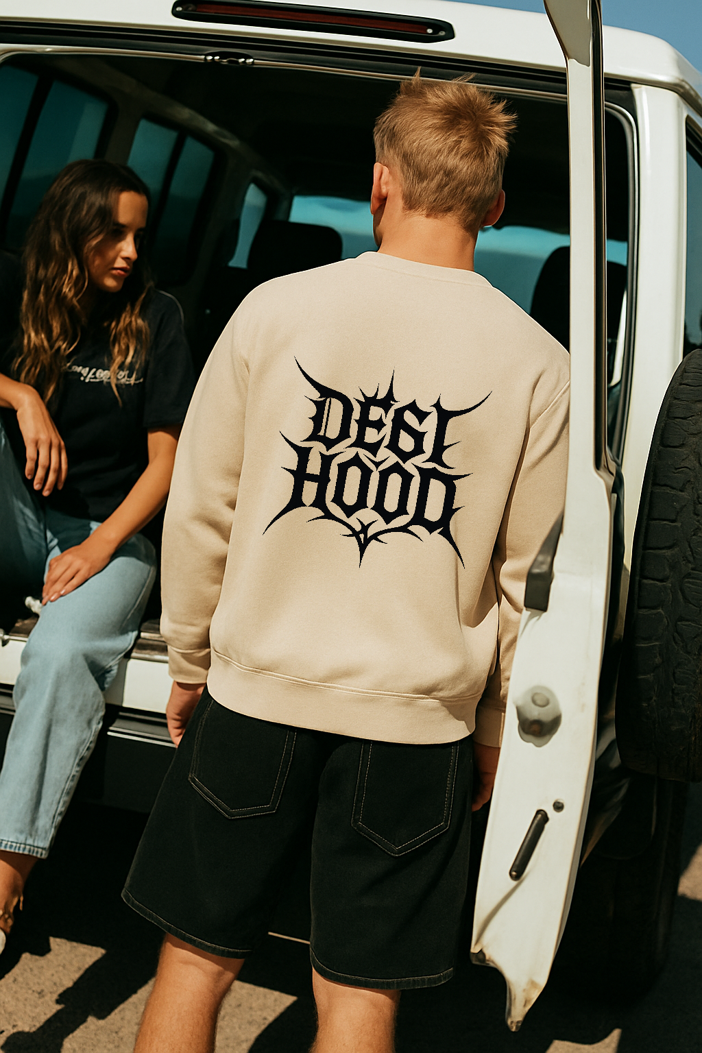 DESI HOOD Printed UNISEX 350 GSM HEAVY FABRIC SWEATSHIRT