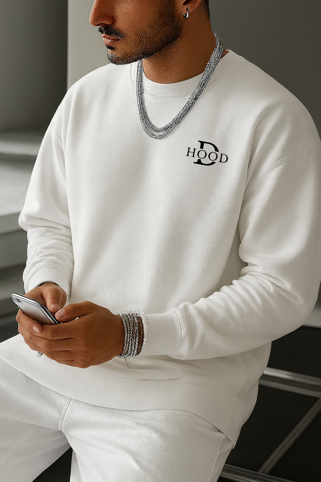 DESI HOOD Skull flower Printed UNISEX 350 GSM HEAVY FABRIC SWEATSHIRT