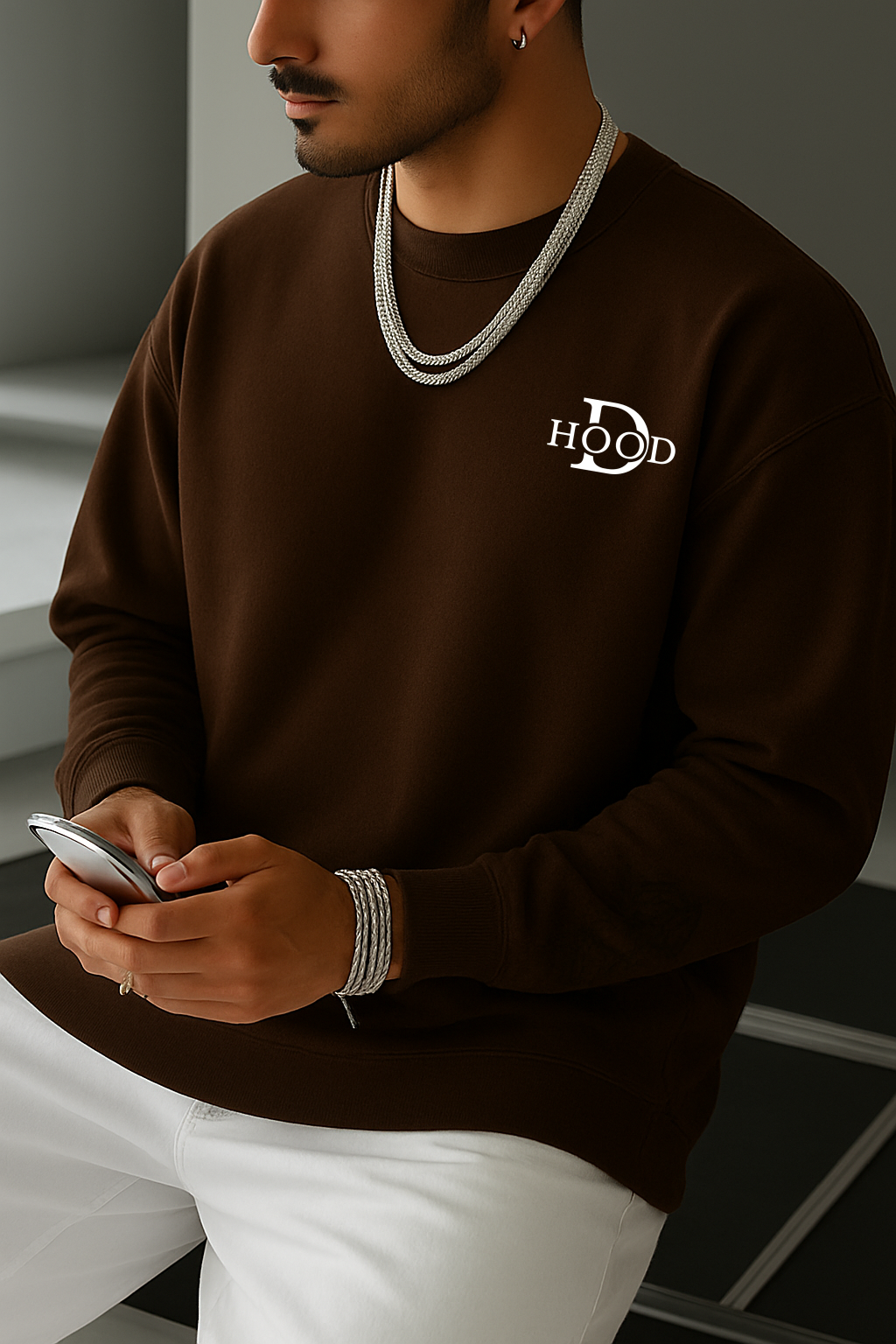 DESI HOOD Skull flower Printed UNISEX 350 GSM HEAVY FABRIC SWEATSHIRT