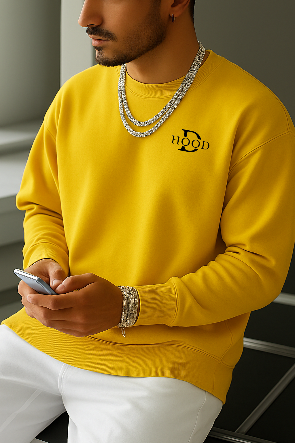 DESI HOOD Skull flower Printed UNISEX 350 GSM HEAVY FABRIC SWEATSHIRT