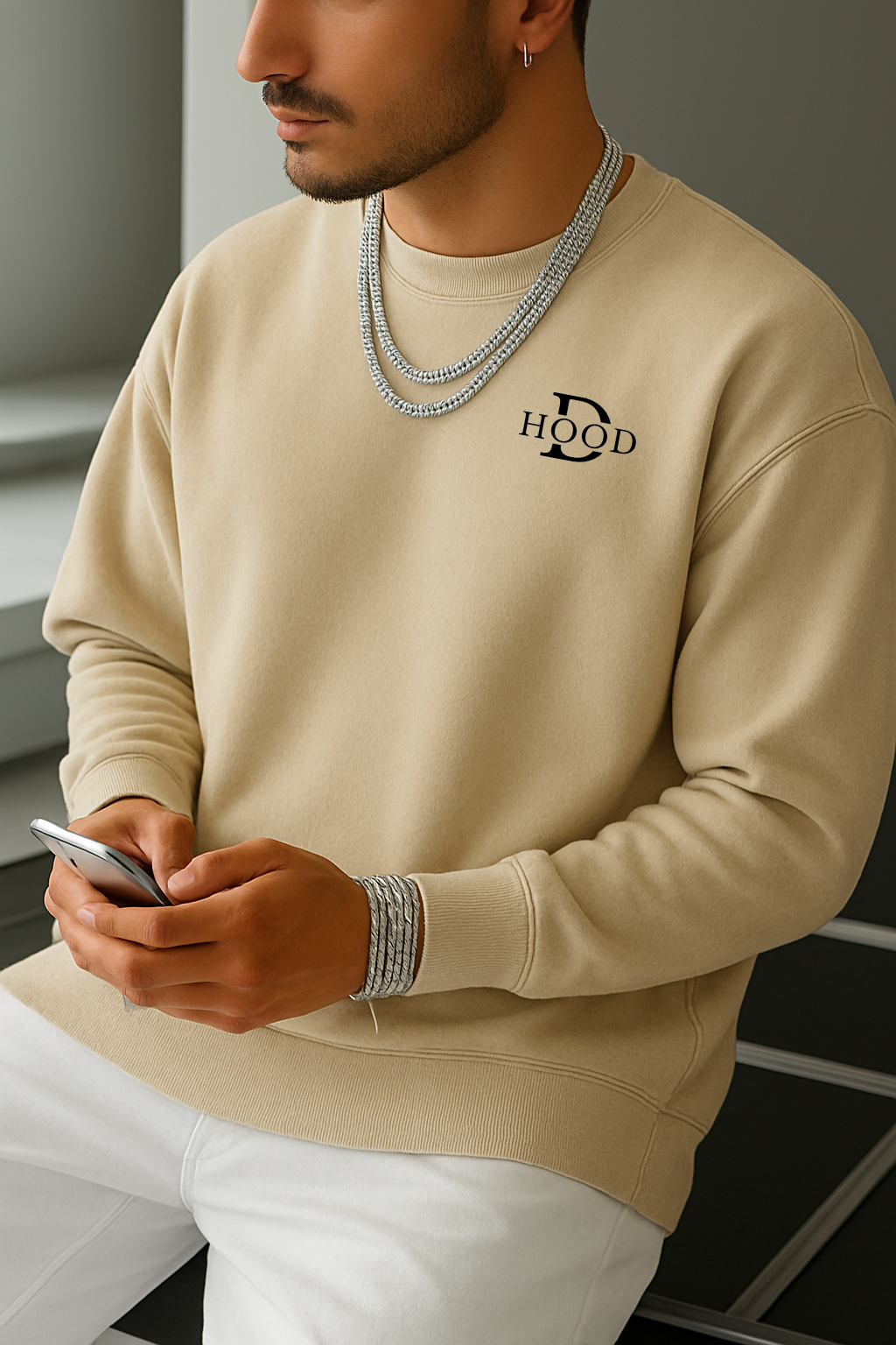 DESI HOOD Skull flower Printed UNISEX 350 GSM HEAVY FABRIC SWEATSHIRT