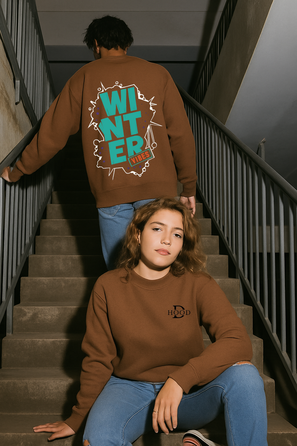 DESI HOOD Winter Printed UNISEX 350 GSM HEAVY FABRIC SWEATSHIRT