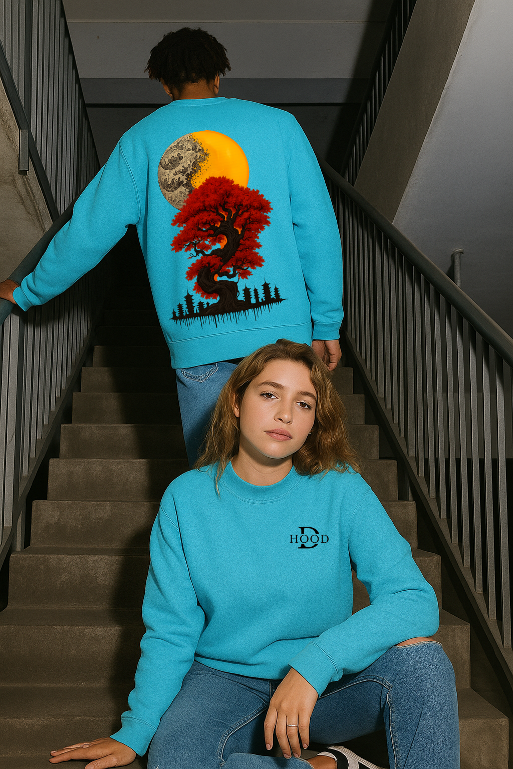 DESI HOOD BONSAI Printed UNISEX 350 GSM HEAVY FABRIC SWEATSHIRT