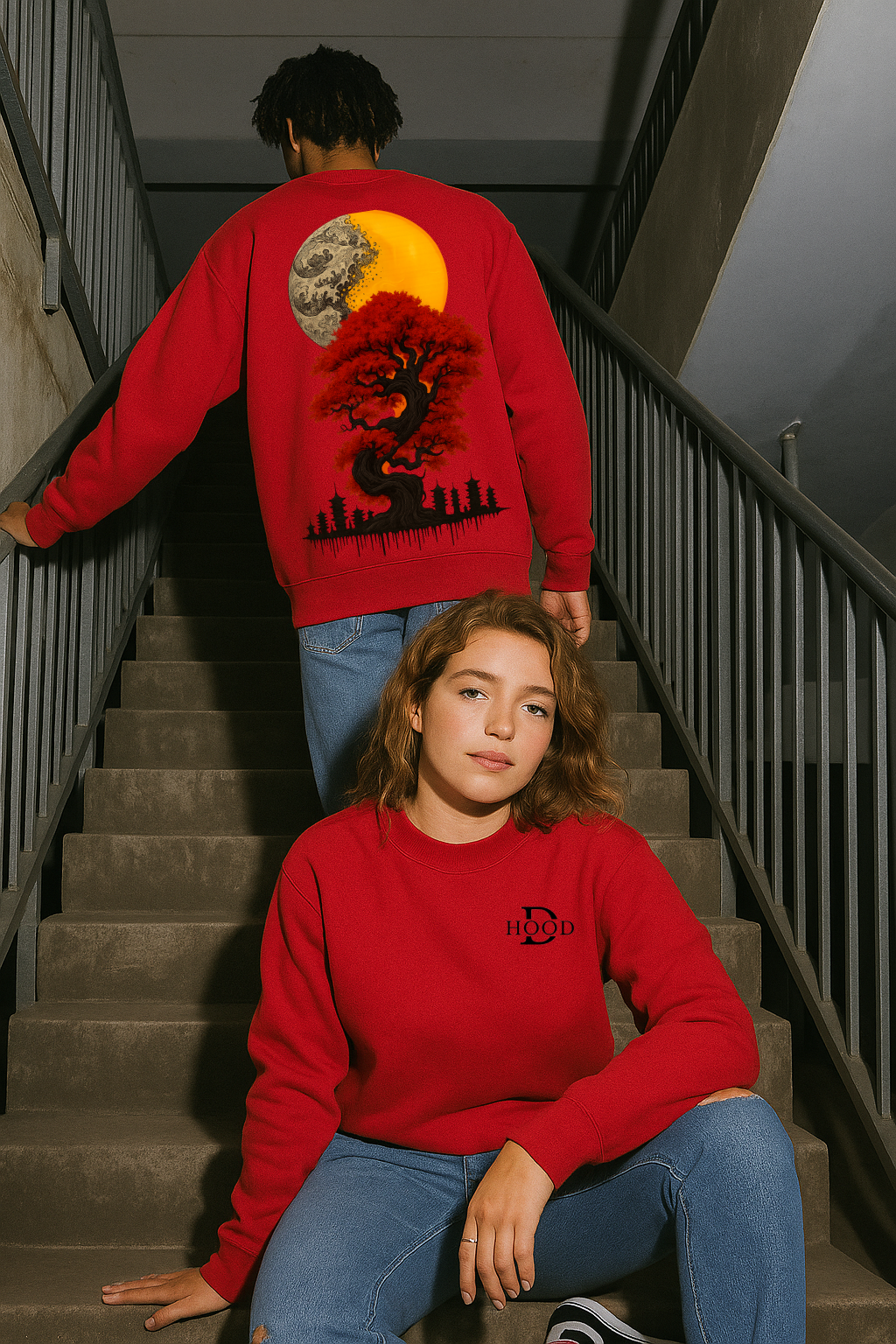 DESI HOOD BONSAI Printed UNISEX 350 GSM HEAVY FABRIC SWEATSHIRT