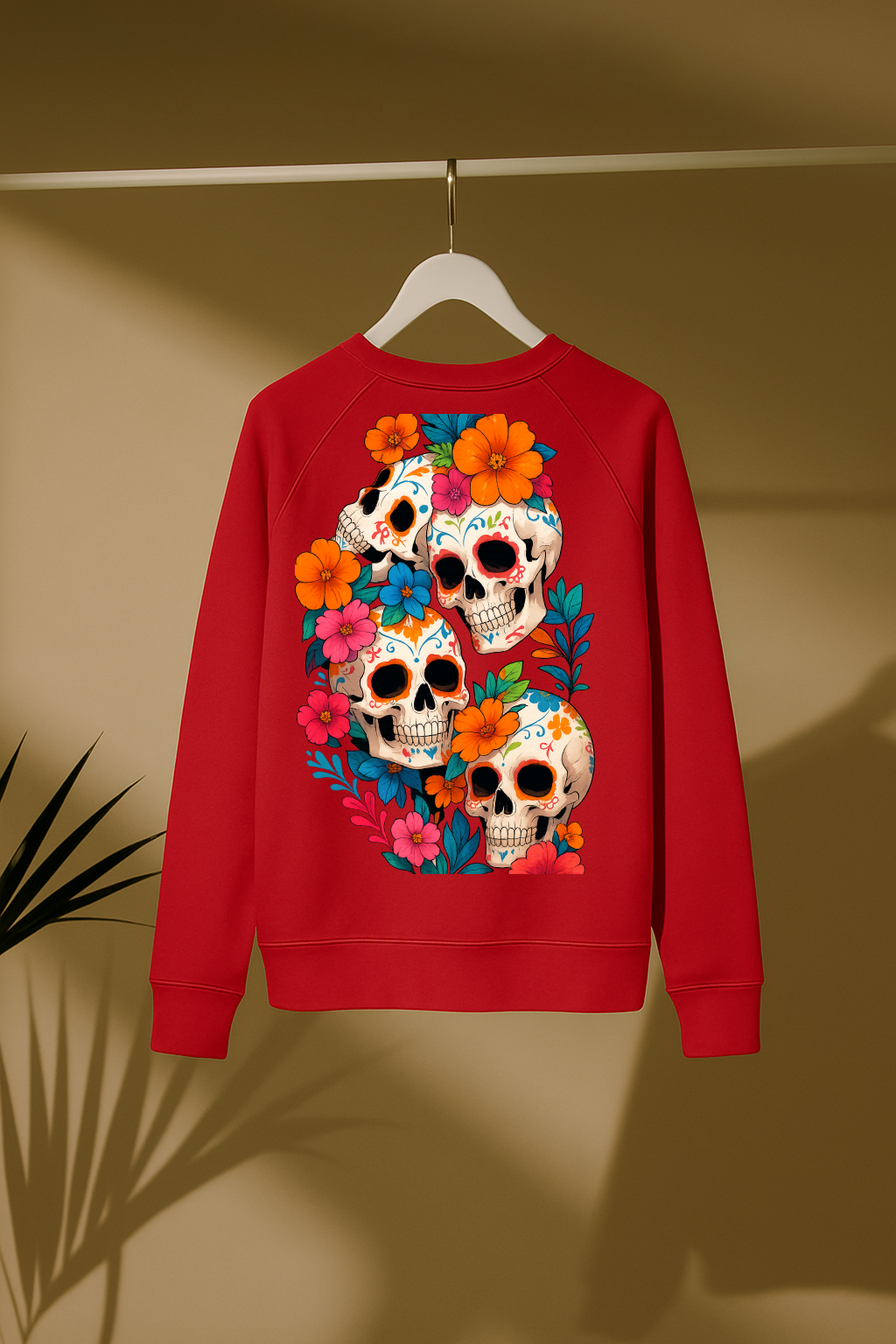 DESI HOOD Skull flower Printed UNISEX 350 GSM HEAVY FABRIC SWEATSHIRT
