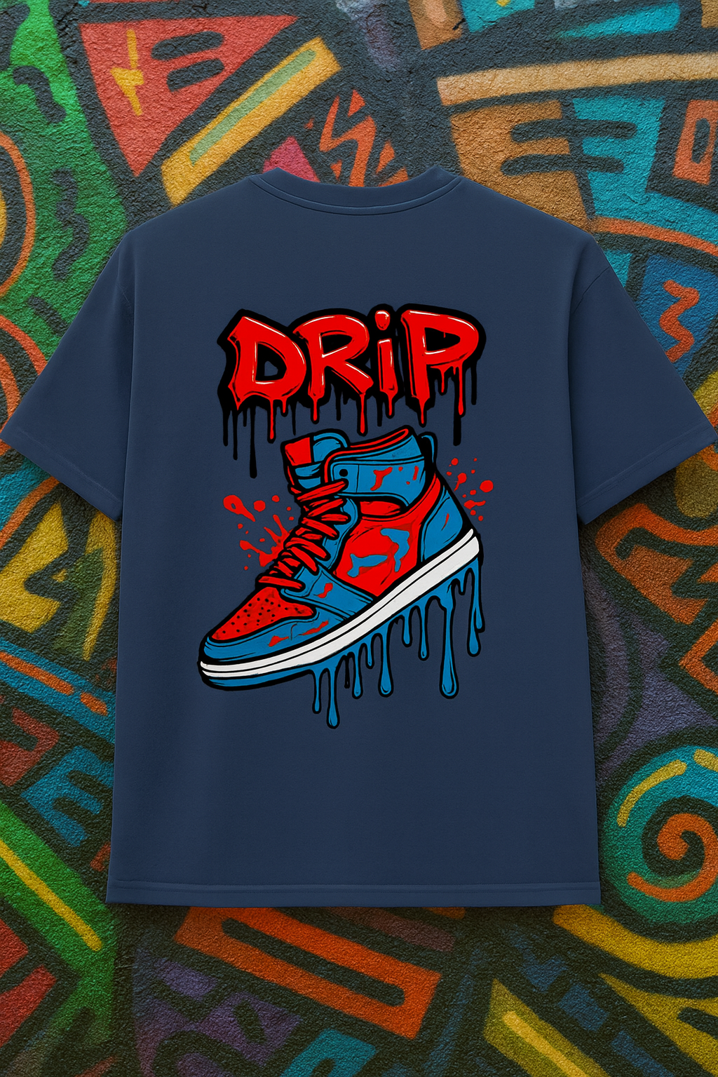 Desi Hood Drip Shoe Printed Oversized Heavy Fabric Round Neck T-shirt