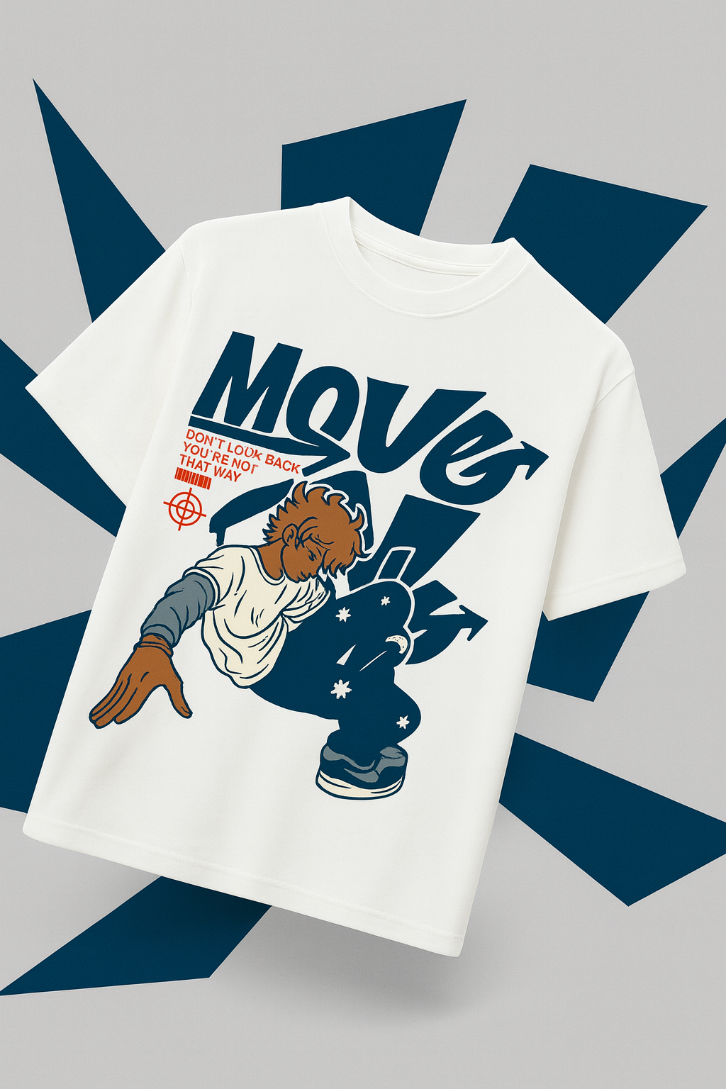 Desi Hood Unisex Move On Printed Heavy fabric Oversized T-shirt