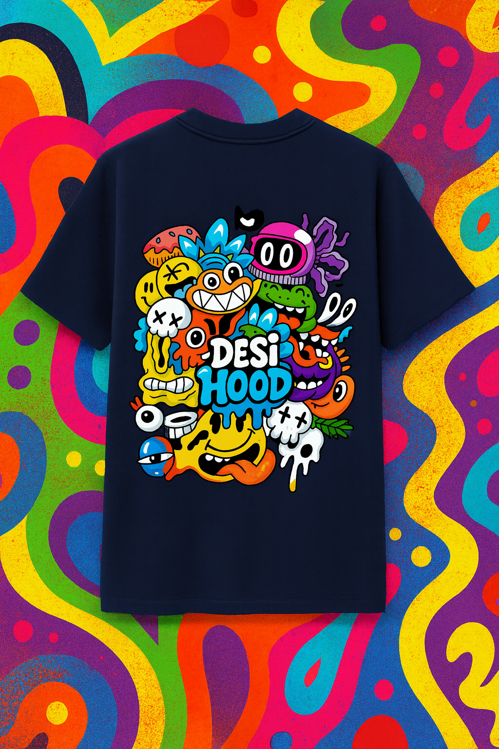 Desi Hood Printed Oversized Heavy Fabric T-shirt