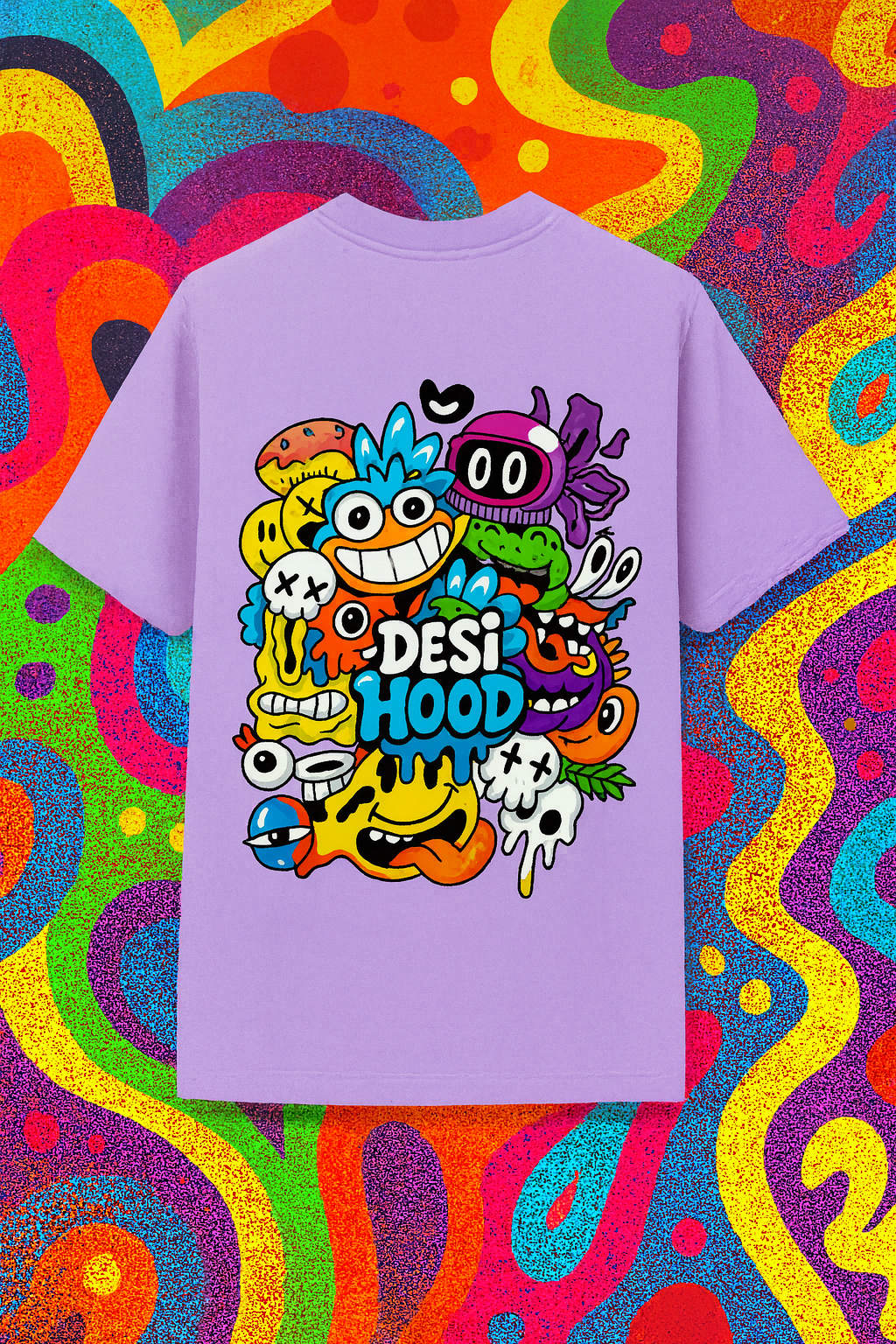 Desi Hood Printed Oversized Heavy Fabric T-shirt