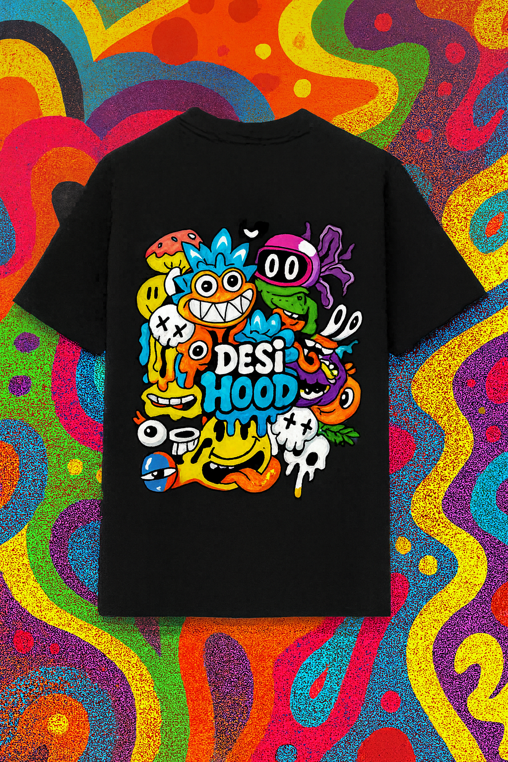 Desi Hood Printed Oversized Heavy Fabric T-shirt