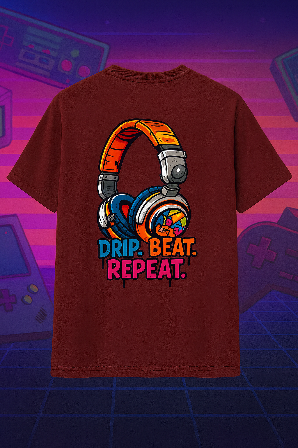 Desi Hood “Drip. Beat. Repeat.” Oversized Round Neck T-shirt