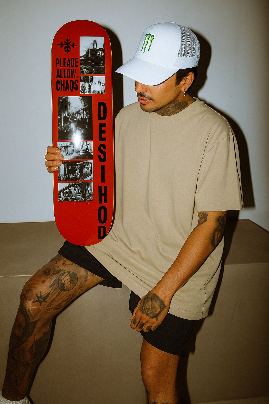 DESI HOOD SOLID UNISEX 240 GSM HEAVY FABRIC OVERSIZE TSHIRT