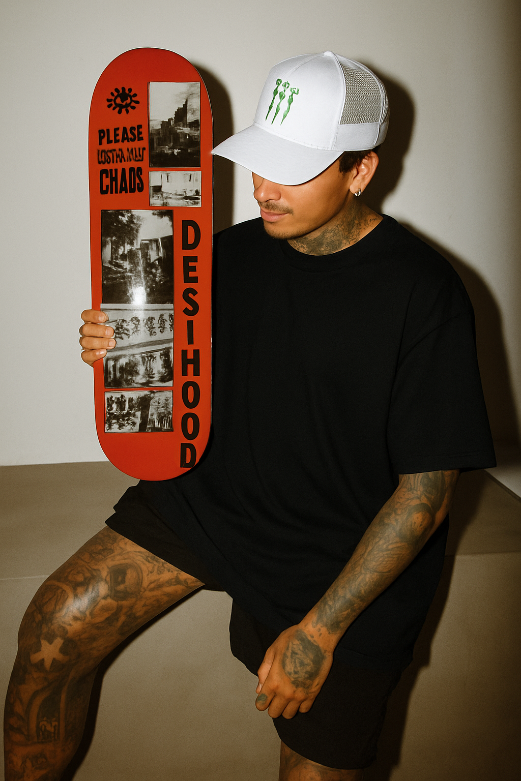 DESI HOOD SOLID UNISEX 240 GSM HEAVY FABRIC OVERSIZE TSHIRT