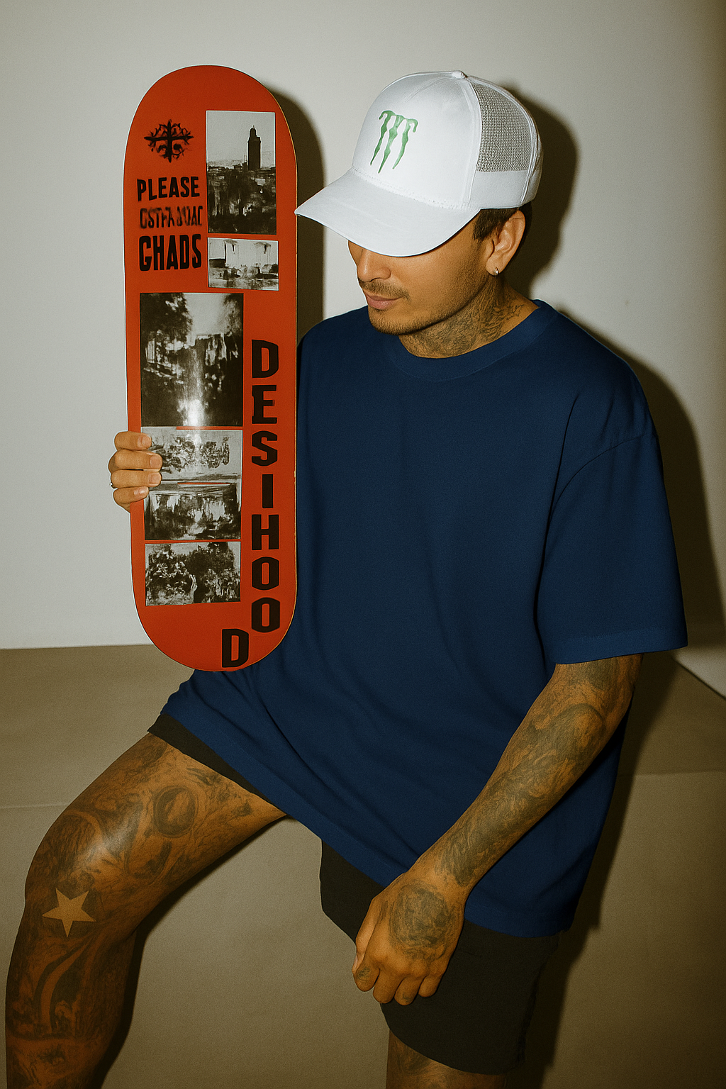 DESI HOOD SOLID UNISEX 240 GSM HEAVY FABRIC OVERSIZE TSHIRT