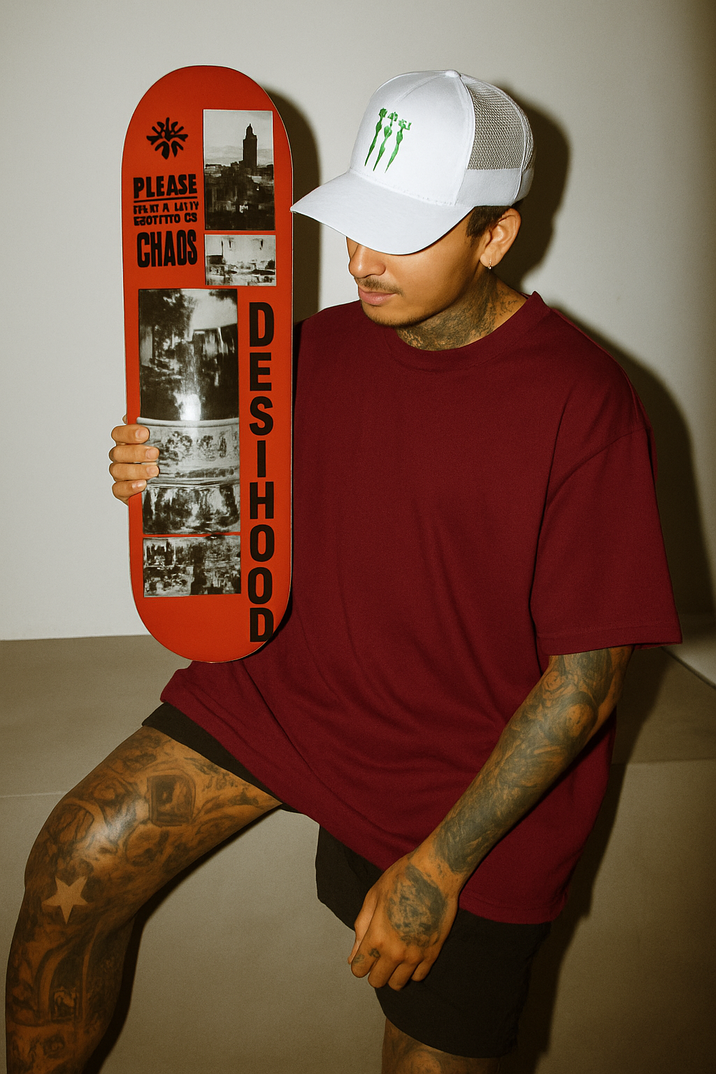 DESI HOOD SOLID UNISEX 240 GSM HEAVY FABRIC OVERSIZE TSHIRT