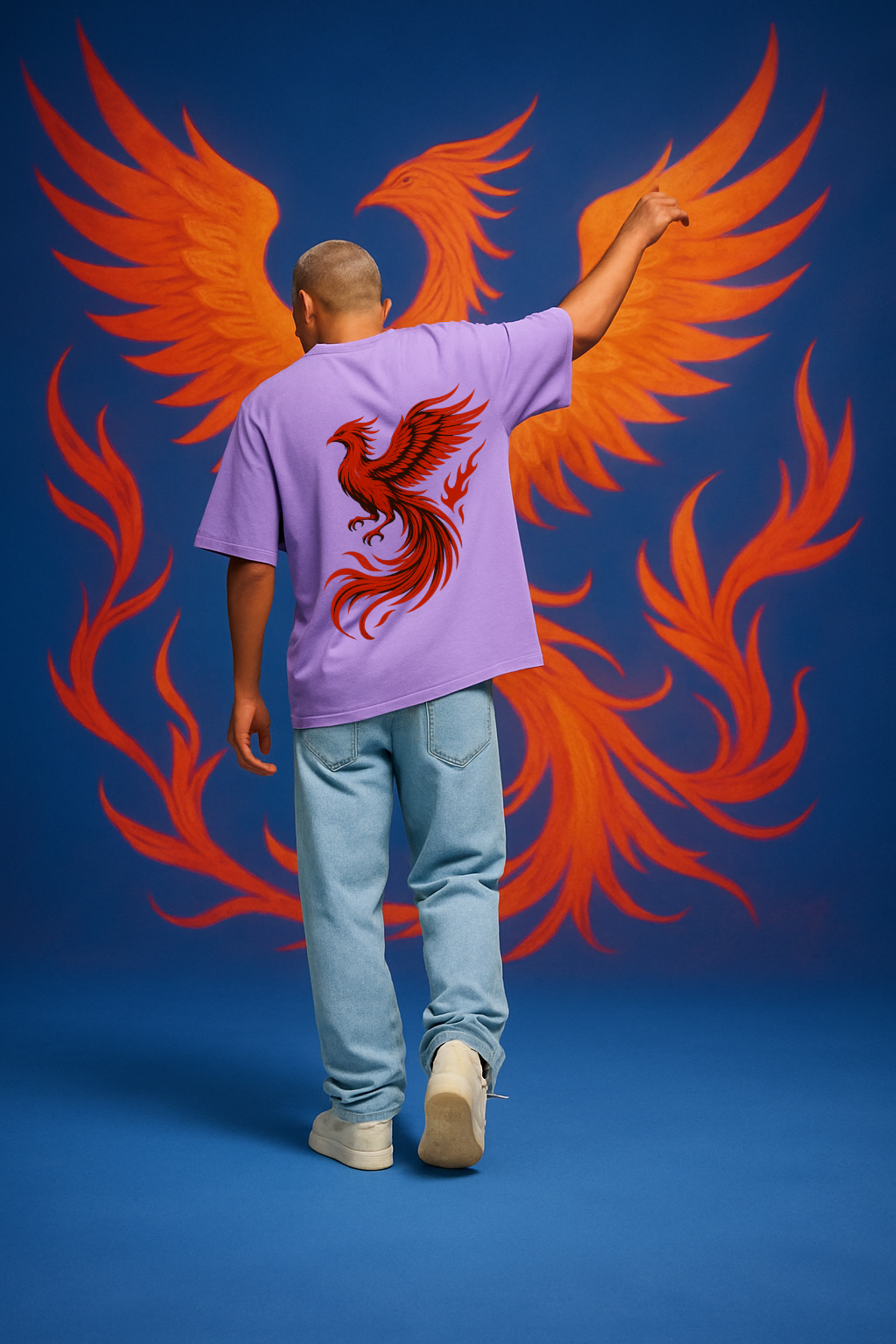 Desi Hood Unisex Phoenix Printed Heavy fabric Oversized T-shirt