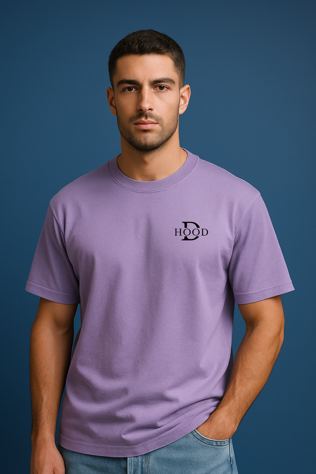 Desi Hood Drip Shoe Printed Oversized Heavy Fabric Round Neck T-shirt