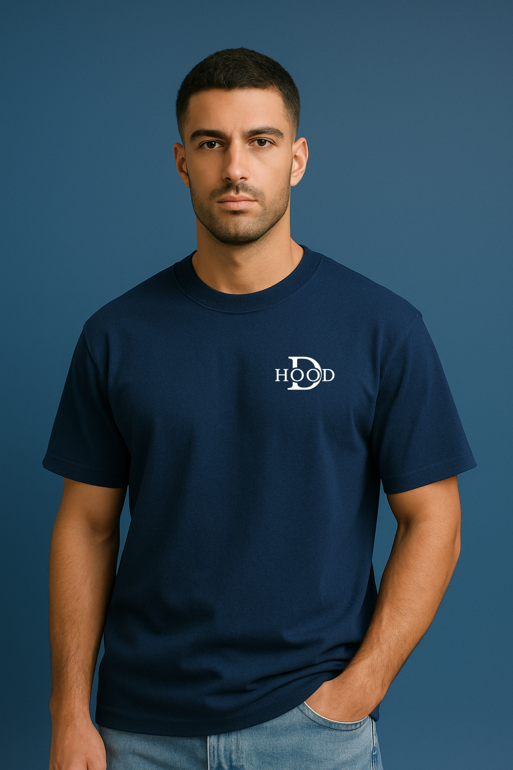 Desi Hood Printed Oversized Heavy Fabric T-shirt