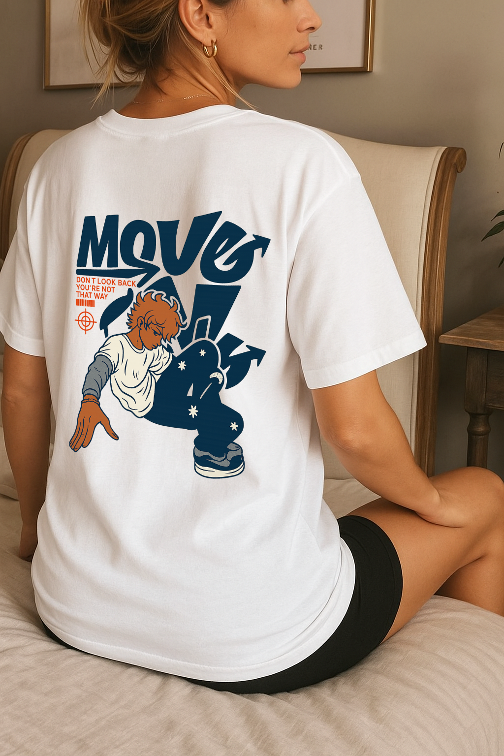 Desi Hood Unisex Move On Printed Heavy fabric Oversized T-shirt