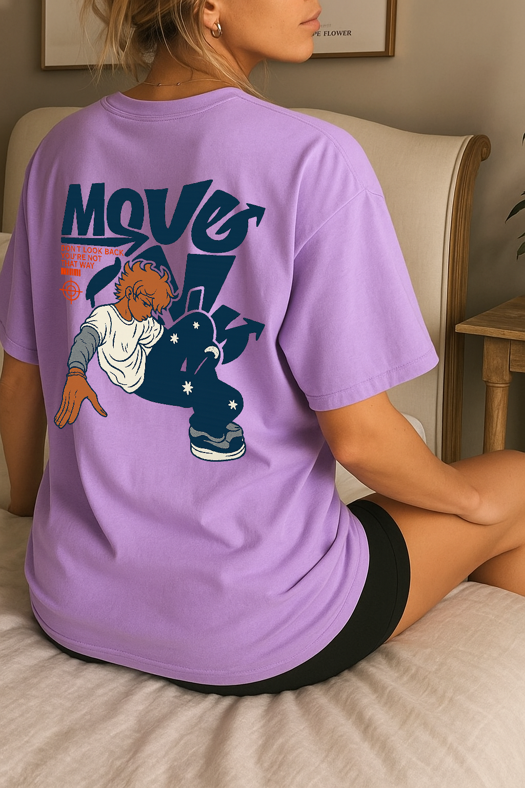 Desi Hood Unisex Move On Printed Heavy fabric Oversized T-shirt