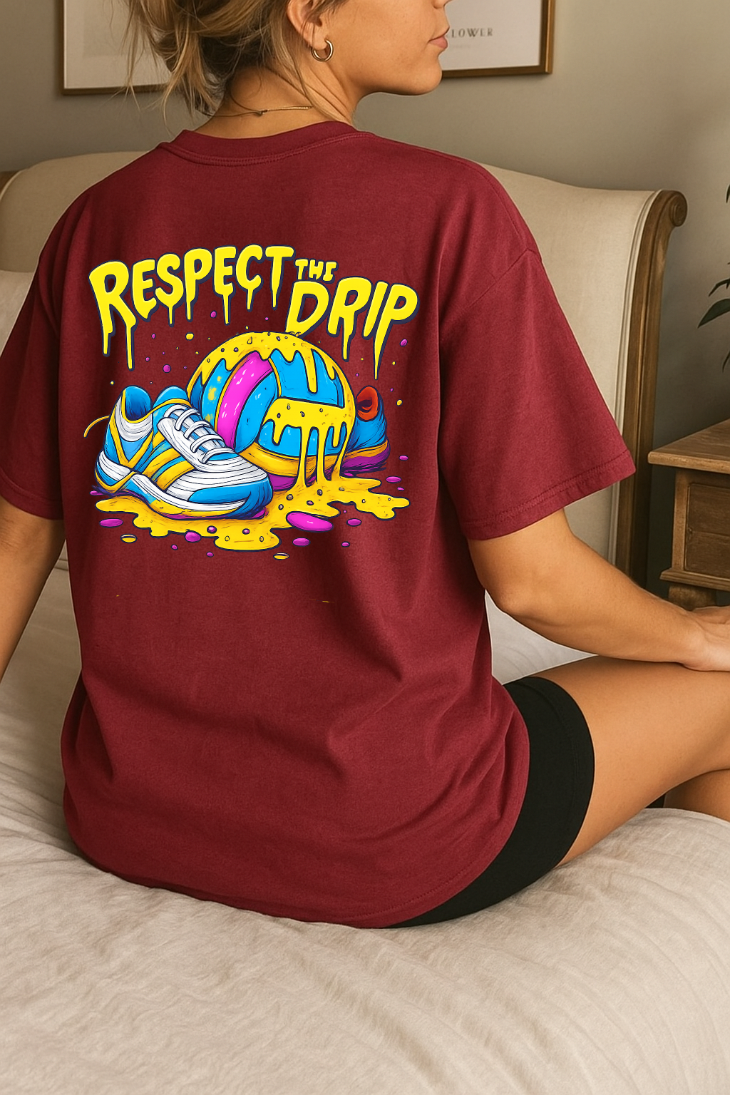 Desi Hood Unisex Respect The Drip Printed  Heavy Fabric Oversized Round Neck T-shirt