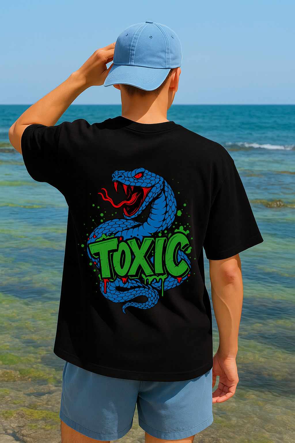 Desi Hood Toxic Printed Heavy fabric Oversize T-shirt