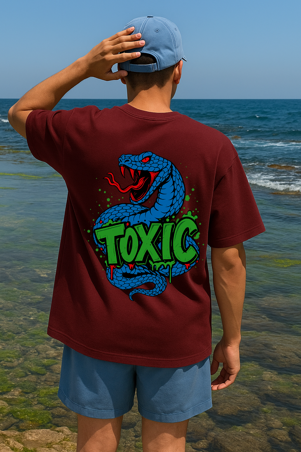 Desi Hood Toxic Printed Heavy fabric Oversize T-shirt