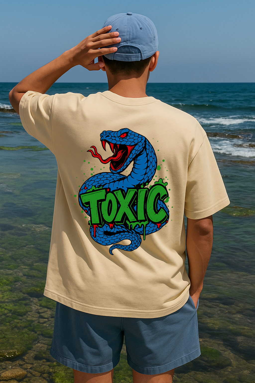 Desi Hood Toxic Printed Heavy fabric Oversize T-shirt