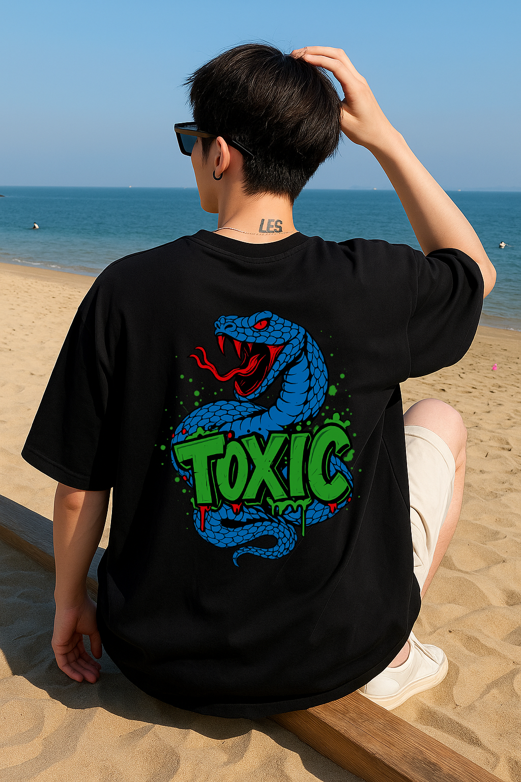 Desi Hood Toxic Printed Heavy fabric Oversize T-shirt