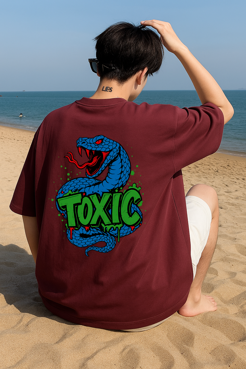 Desi Hood Toxic Printed Heavy fabric Oversize T-shirt