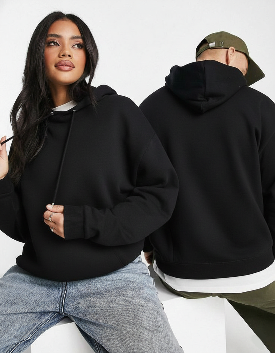 Desi Hood Regular Fit Solid Pure Cotton 450 GSM Unisex Hoodie For Men & Women