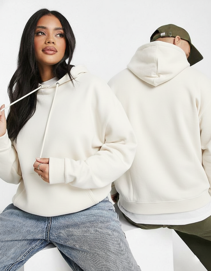 Desi Hood Regular Fit Solid Pure Cotton 450 GSM Unisex Hoodie For Men & Women