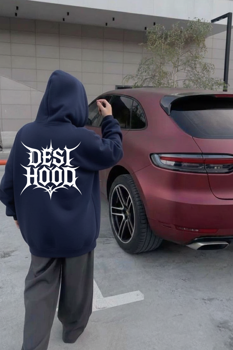 Desi Hood Pure Cotton 450 GSM Unisex White Hoodie For Men & Women