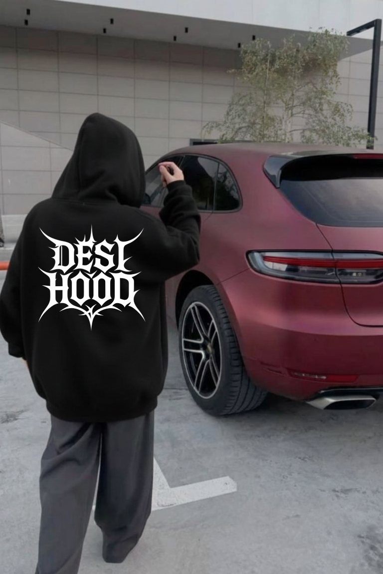 Desi Hood Pure Cotton 450 GSM Unisex White Hoodie For Men & Women